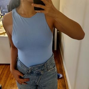 Zara halter neck bodysuit Pastel baby blue